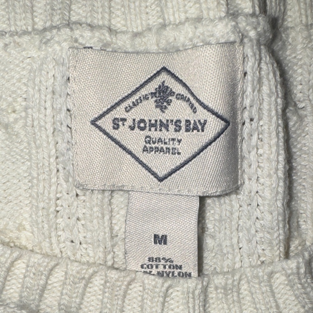 St. John's Bay Cream Cable Knit Sweater - Picture 2 of 2